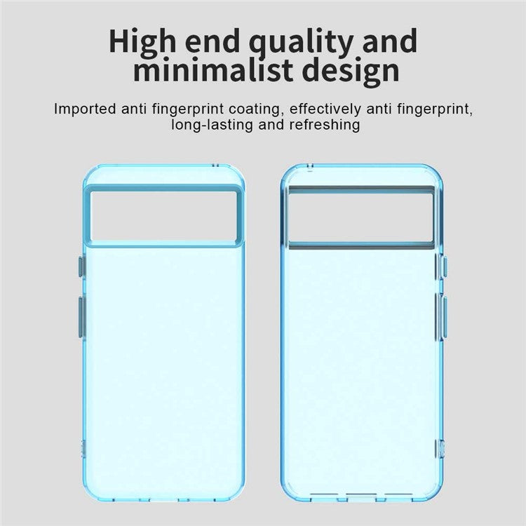For Google Pixel 8 Case PC+TPU+PET Matte Anti-Drop Phone Back Cover - Blue