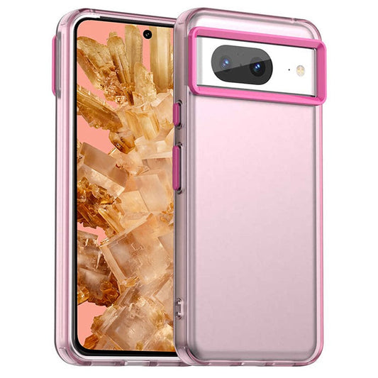 For Google Pixel 8 Case PC+TPU+PET Matte Anti-Drop Phone Back Cover - Red