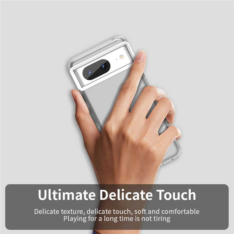 For Google Pixel 8 Case PC+TPU+PET Matte Anti-Drop Phone Back Cover - White