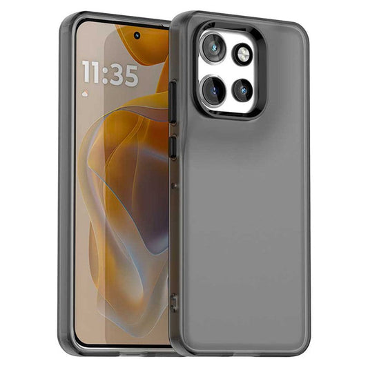 For Motorola Edge 50 Neo 5G / S50 5G Case PC+TPU+PET Matte Anti-Drop Phone Back Cover - Black