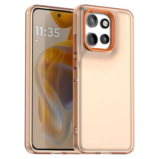 For Motorola Edge 50 Neo 5G / S50 5G Case PC+TPU+PET Matte Anti-Drop Phone Back Cover - Orange