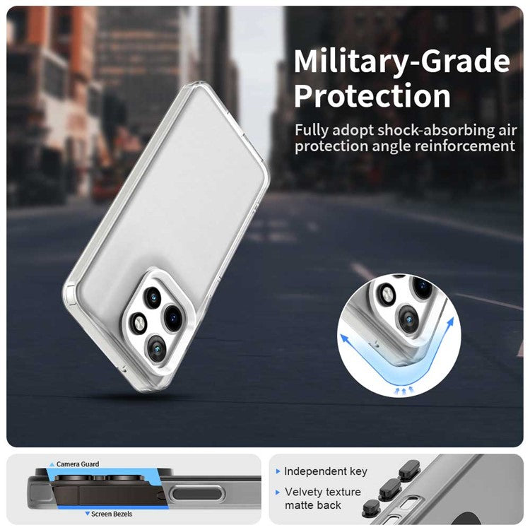 For Motorola Edge 50 Neo 5G / S50 5G Case PC+TPU+PET Matte Anti-Drop Phone Back Cover - White