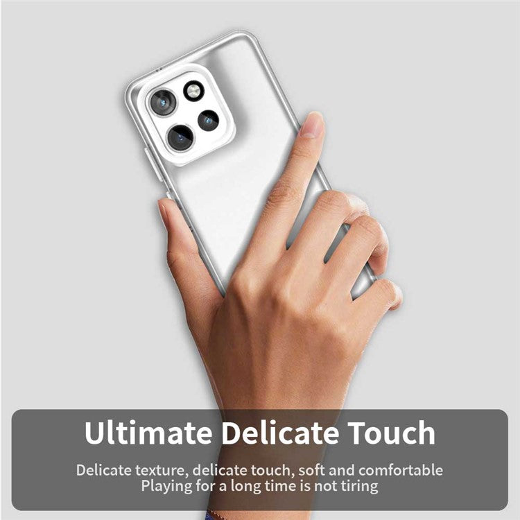 For Motorola Edge 50 Neo 5G / S50 5G Case PC+TPU+PET Matte Anti-Drop Phone Back Cover - White