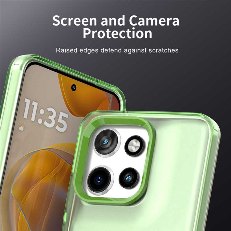 For Motorola Edge 50 Neo 5G / S50 5G Case PC+TPU+PET Matte Anti-Drop Phone Back Cover - Green