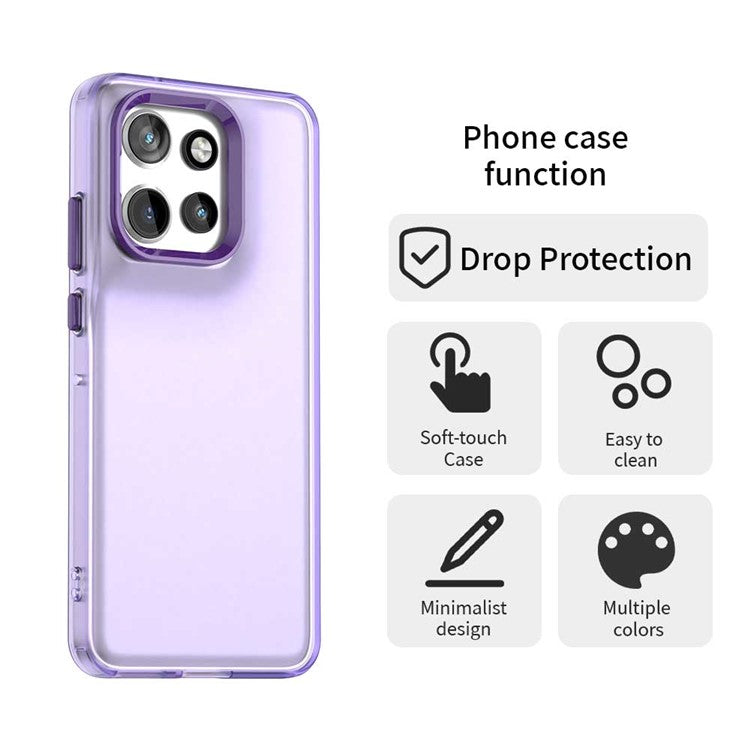 For Motorola Edge 50 Neo 5G / S50 5G Case PC+TPU+PET Matte Anti-Drop Phone Back Cover - Purple