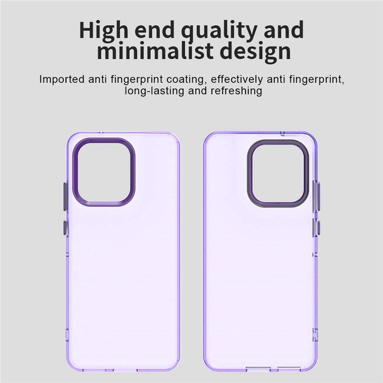 For Motorola Edge 50 Neo 5G / S50 5G Case PC+TPU+PET Matte Anti-Drop Phone Back Cover - Purple