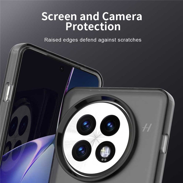 For OnePlus 13 Case PC+TPU+PET Matte Anti-Drop Phone Back Cover - Black