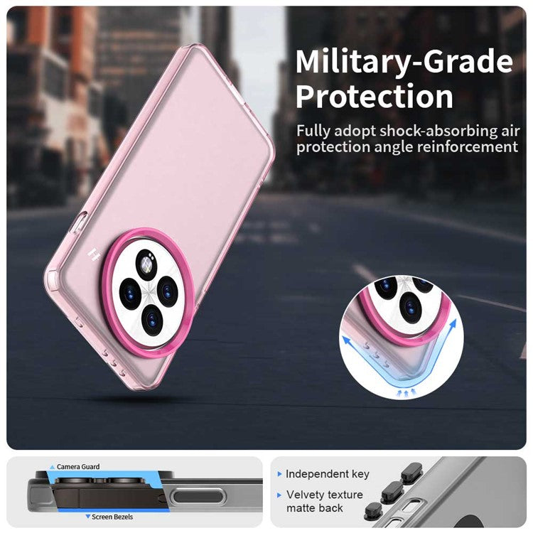 For OnePlus 13 Case PC+TPU+PET Matte Anti-Drop Phone Back Cover - Red