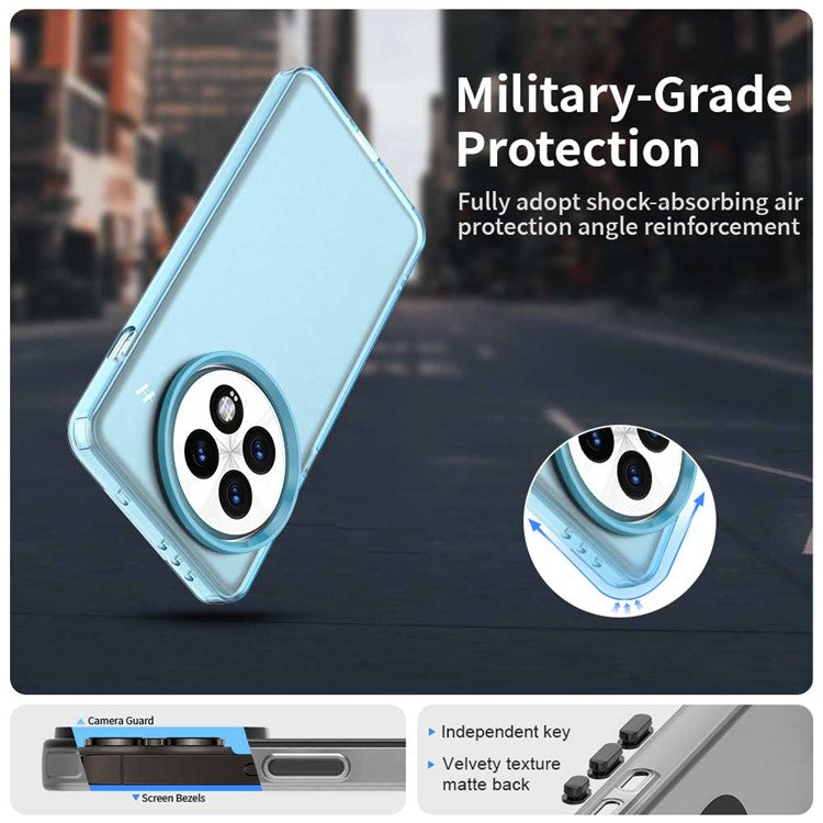 For OnePlus 13 Case PC+TPU+PET Matte Anti-Drop Phone Back Cover - Blue