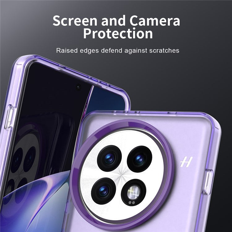 For OnePlus 13 Case PC+TPU+PET Matte Anti-Drop Phone Back Cover - Purple