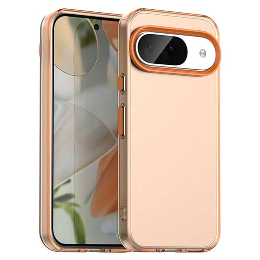 For Google Pixel 9 / 9 Pro Case PC+TPU+PET Matte Anti-Drop Phone Back Cover - Orange