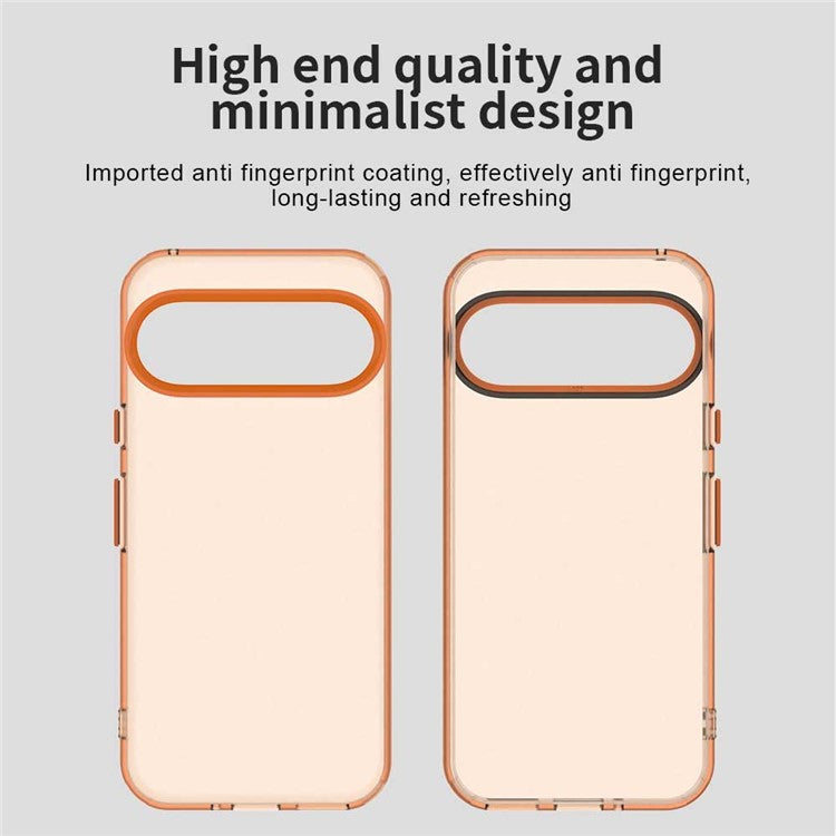 For Google Pixel 9 / 9 Pro Case PC+TPU+PET Matte Anti-Drop Phone Back Cover - Orange