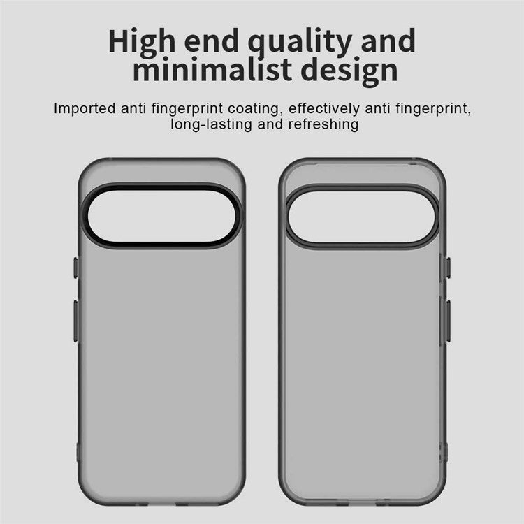 For Google Pixel 9 / 9 Pro Case PC+TPU+PET Matte Anti-Drop Phone Back Cover - Black