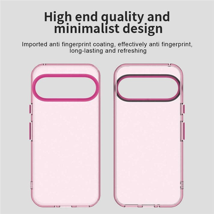 For Google Pixel 9 / 9 Pro Case PC+TPU+PET Matte Anti-Drop Phone Back Cover - Red