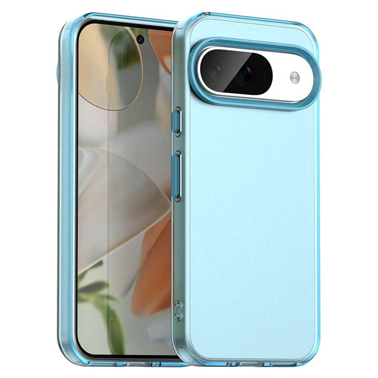 For Google Pixel 9 / 9 Pro Case PC+TPU+PET Matte Anti-Drop Phone Back Cover - Blue