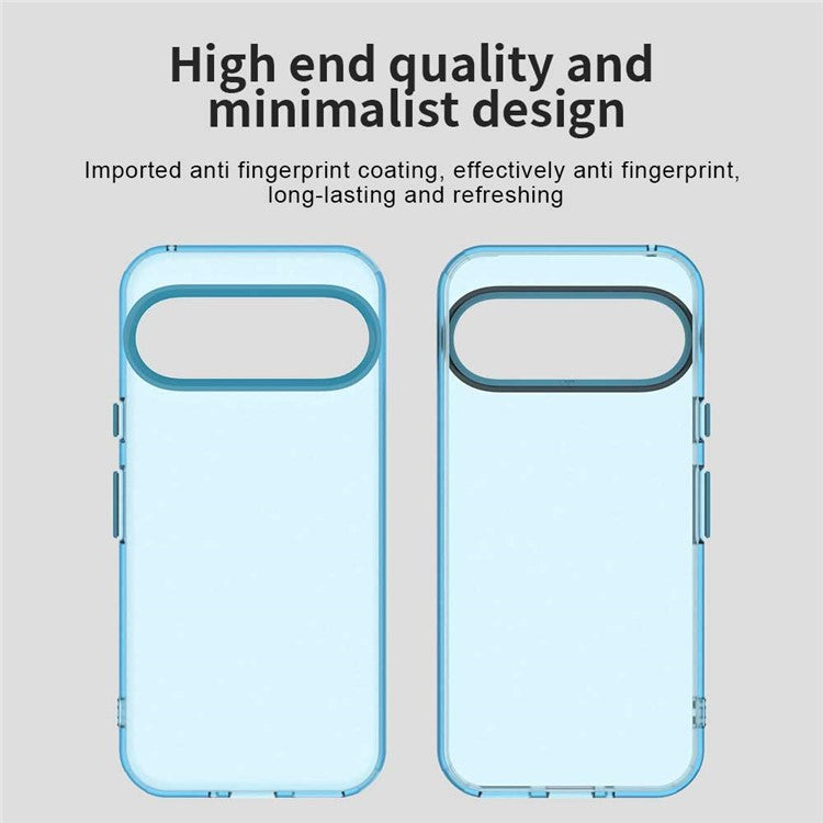 For Google Pixel 9 / 9 Pro Case PC+TPU+PET Matte Anti-Drop Phone Back Cover - Blue
