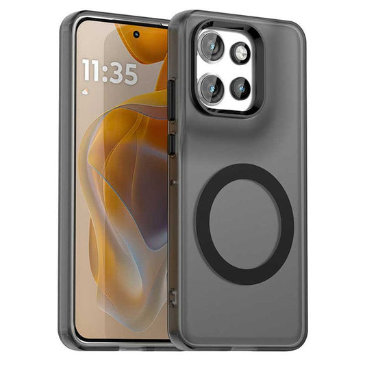 Phone Case For Motorola Thinkphone 25 5G  /  Moto S50 5G  /  Edge 50 Neo 5G Compatible with MagSafe PC+TPU+PET Anti-Drop Cover - Black