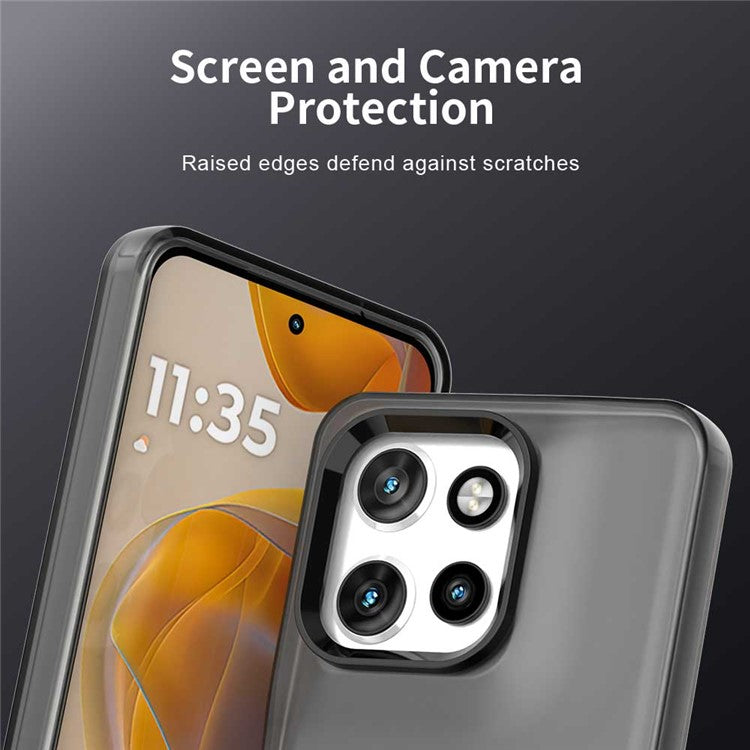 Phone Case For Motorola Thinkphone 25 5G  /  Moto S50 5G  /  Edge 50 Neo 5G Compatible with MagSafe PC+TPU+PET Anti-Drop Cover - Black