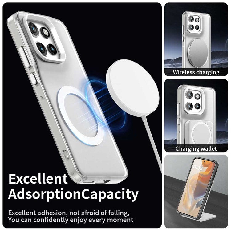 Phone Case For Motorola ThinkPhone 25 5G  /  Moto S50 5G  /  Edge 50 Neo 5G Compatible with MagSafe PC+TPU+PET Anti-Drop Cover - White