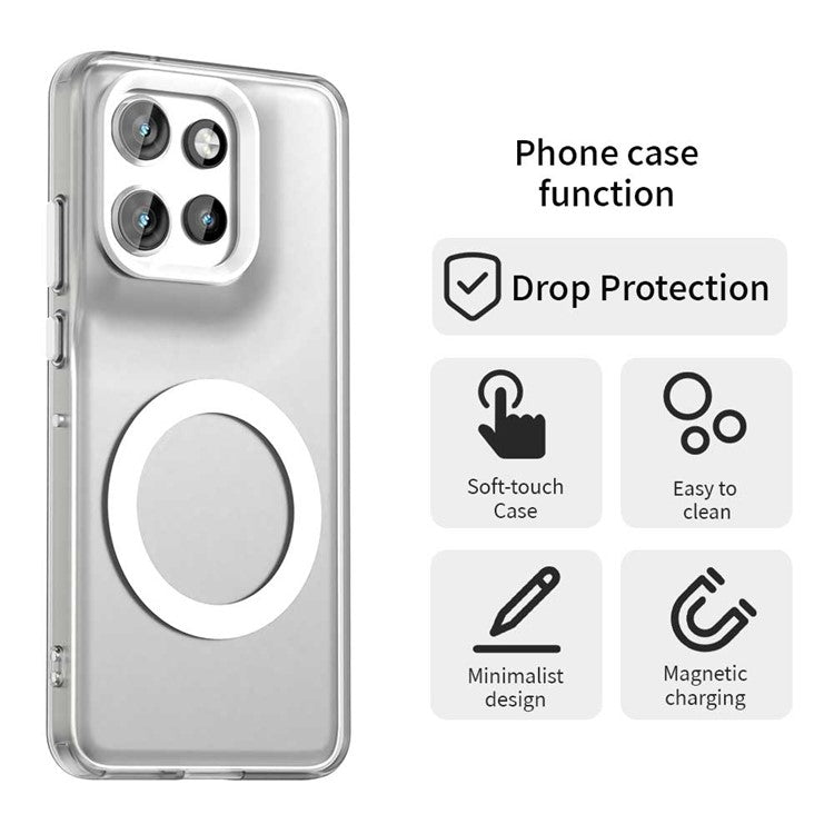 Phone Case For Motorola ThinkPhone 25 5G  /  Moto S50 5G  /  Edge 50 Neo 5G Compatible with MagSafe PC+TPU+PET Anti-Drop Cover - White