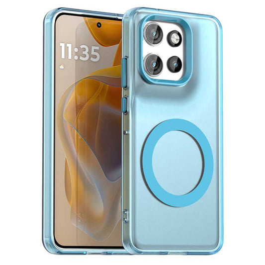 Phone Case For Motorola ThinkPhone 25 5G  /  Moto S50 5G  /  Edge 50 Neo 5G Compatible with MagSafe PC+TPU+PET Anti-Drop Cover - Blue