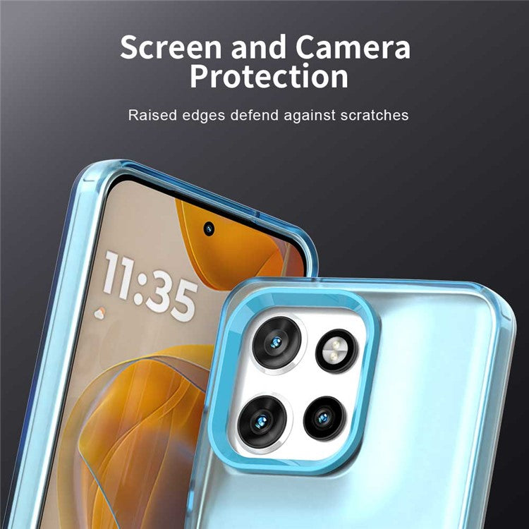 Phone Case For Motorola ThinkPhone 25 5G  /  Moto S50 5G  /  Edge 50 Neo 5G Compatible with MagSafe PC+TPU+PET Anti-Drop Cover - Blue