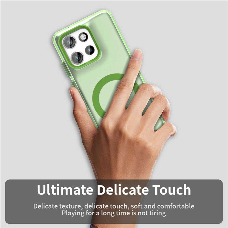 Phone Case For Motorola ThinkPhone 25 5G  /  Moto S50 5G  /  Edge 50 Neo 5G Compatible with MagSafe PC+TPU+PET Anti-Drop Cover - Green