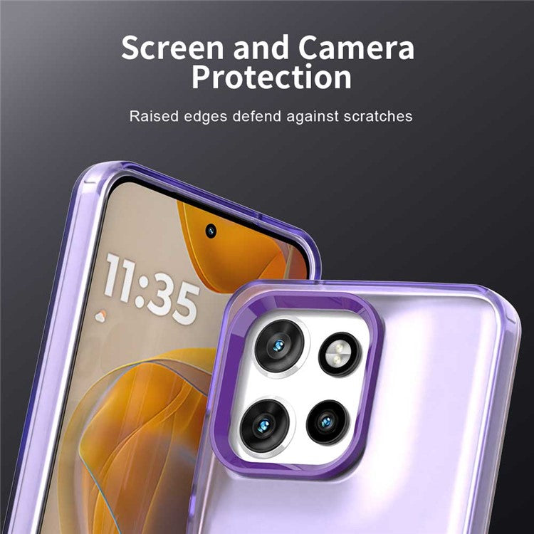 Phone Case For Motorola ThinkPhone 25 5G  /  Moto S50 5G  /  Edge 50 Neo 5G Compatible with MagSafe PC+TPU+PET Anti-Drop Cover - Purple