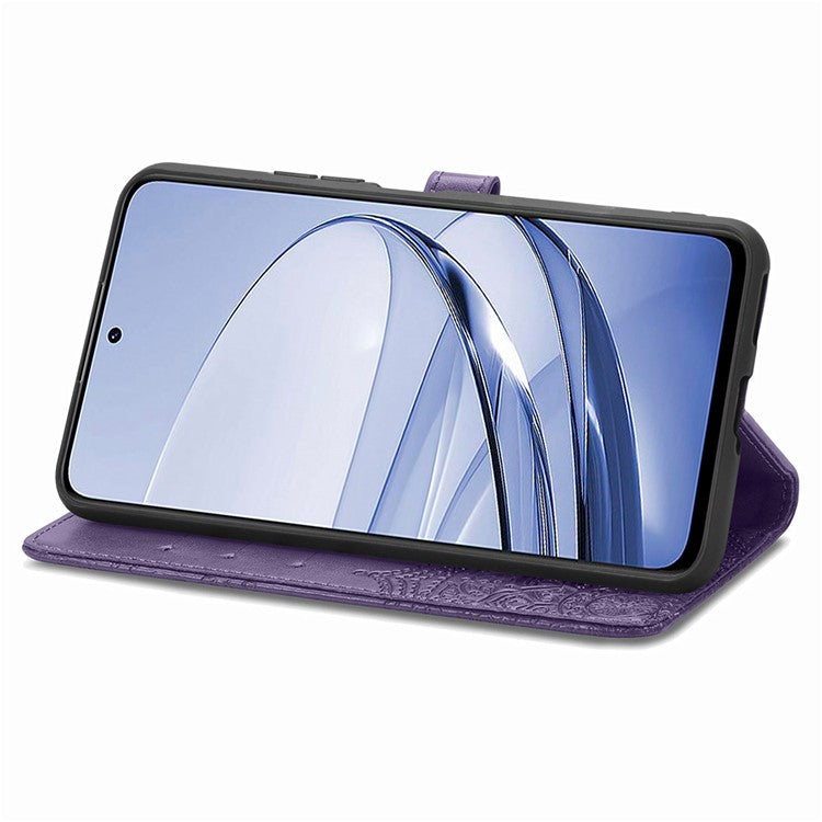Wallet Case For Motorola ThinkPhone 25 5G / Moto S50 5G / Edge 50 Neo 5G Mandala Flower Leather Phone Cover Stand View - Purple