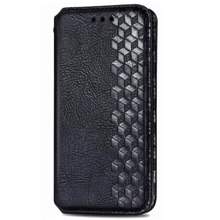 Case For Motorola ThinkPhone 25 5G / Moto S50 5G / Edge 50 Neo 5G Rhombus Imprint PU Leather Wallet Phone Cover - Black