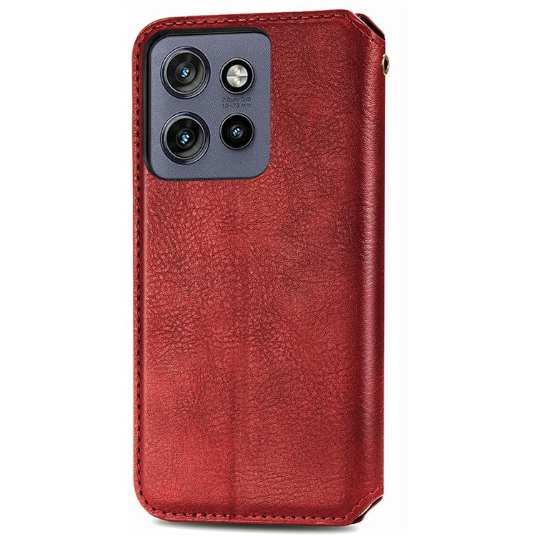 Case For Motorola ThinkPhone 25 5G / Moto S50 5G / Edge 50 Neo 5G Rhombus Imprint PU Leather Wallet Phone Cover - Red