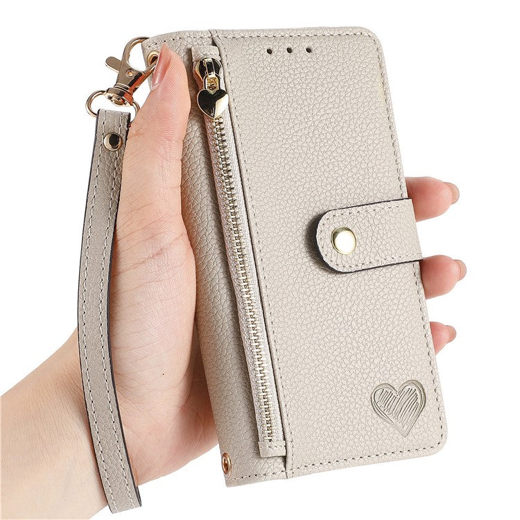 For Motorola Moto G75 5G Case RFID Blocking Zipper Pocket Leather Wallet Phone Cover - Grey