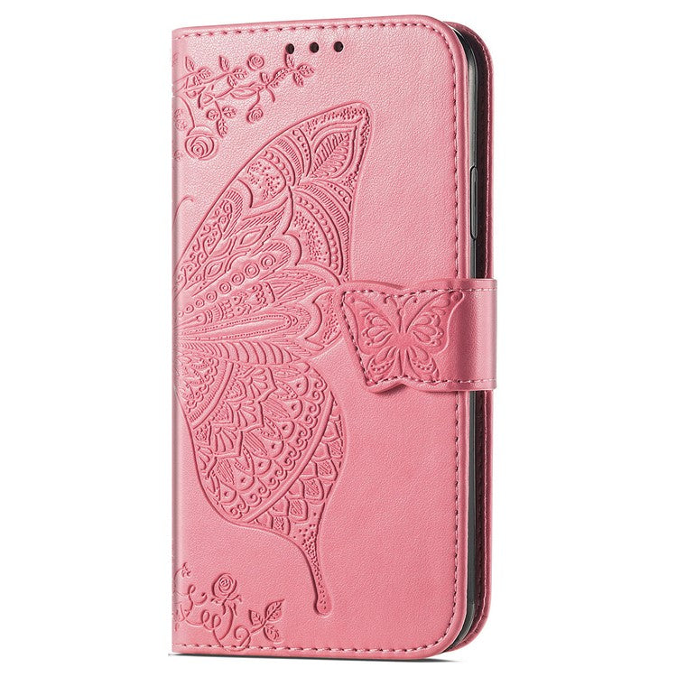 For Motorola Moto G75 5G Case PU Leather Wallet Phone Cover Butterfly Pattern - Pink