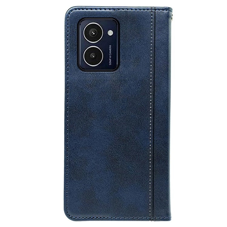 For Samsung Galaxy A36 5G Case Hidden Magnetic Closure Calf Texture Leather Phone Cover - Blue