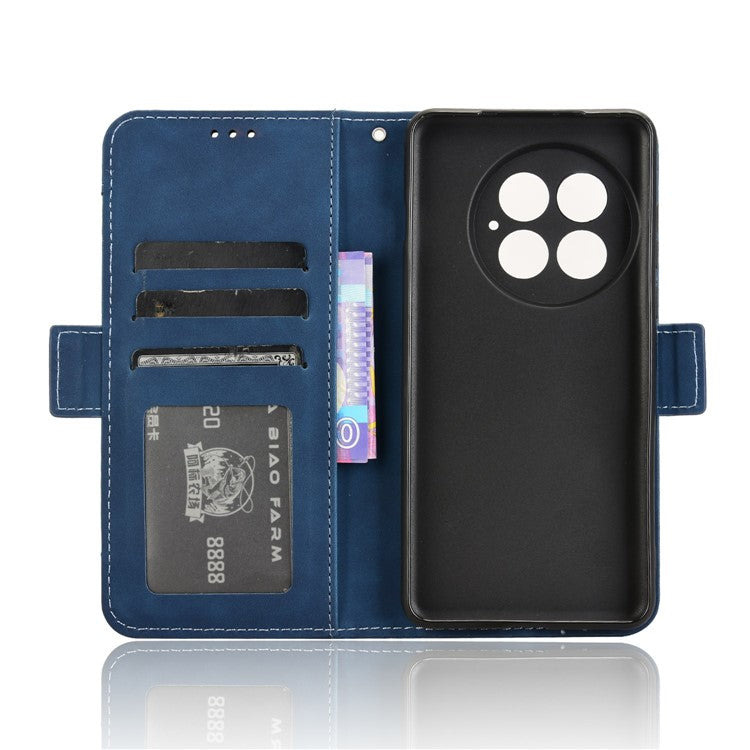 For OnePlus 13 Leather Case Phone Wallet Cover with Multiple Card Slots - Blue