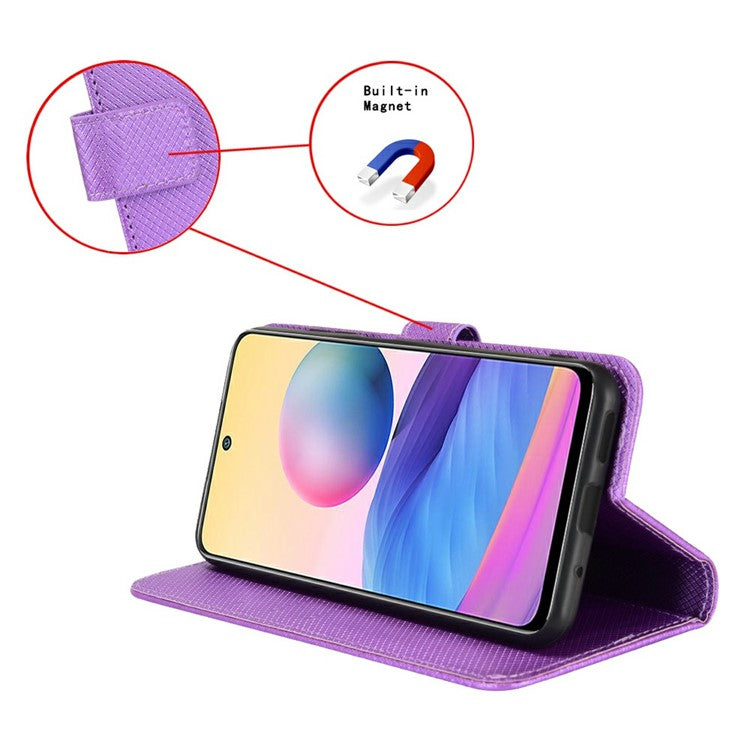 For OnePlus 13 Case PU Leather Diamond Texture Wallet Phone Cover - Purple