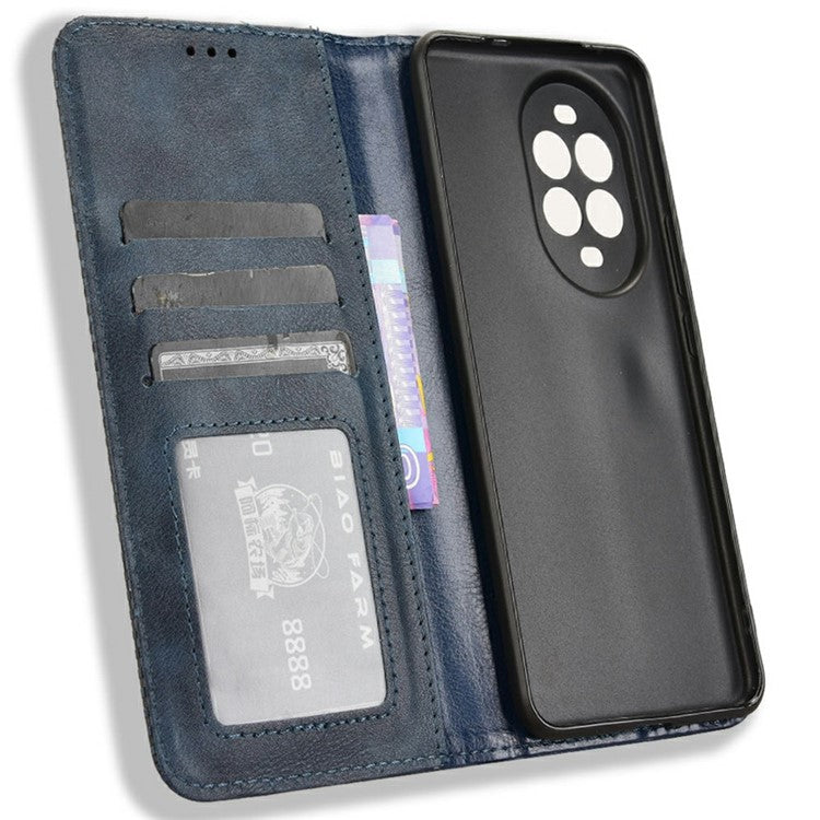 For Huawei nova 13 Pro 5G Leather Case Wallet Stand Retro Texture Phone Cover - Blue