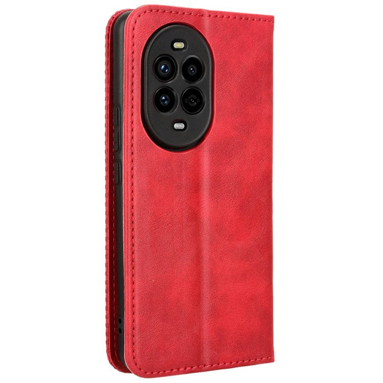 For Huawei nova 13 Pro 5G Leather Case Wallet Stand Retro Texture Phone Cover - Red