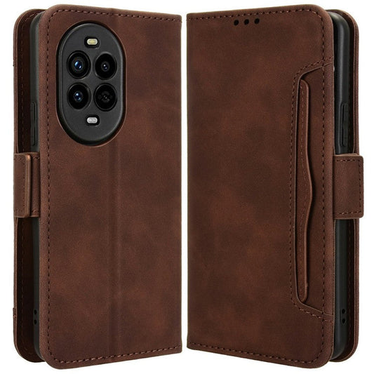For Huawei nova 13 Pro 5G Leather Case Phone Wallet Cover with Multiple Card Slots - Brown