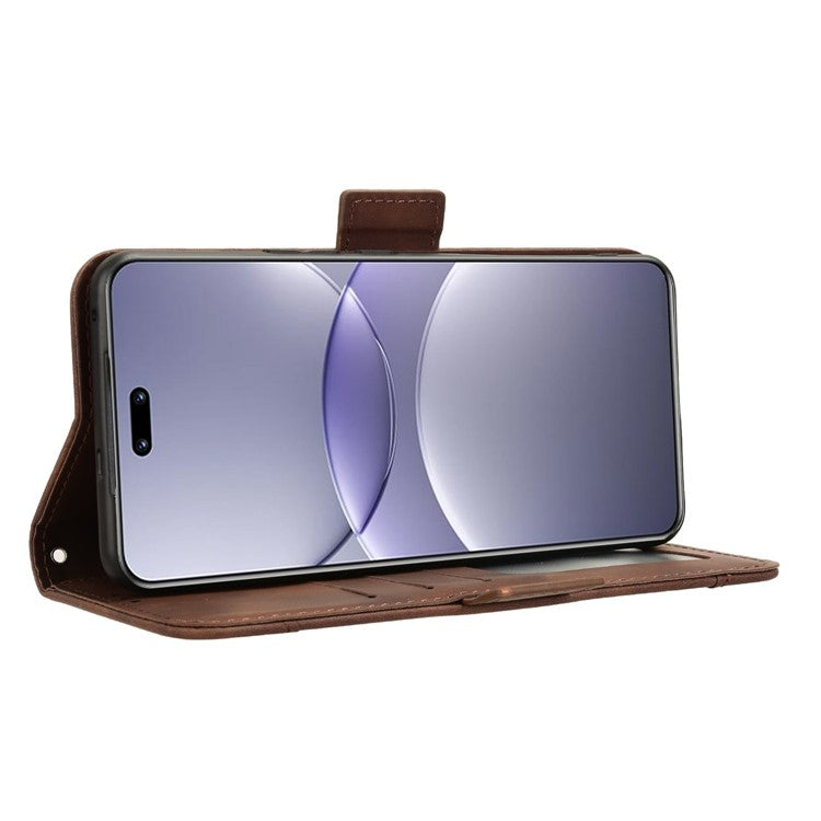 For Huawei nova 13 Pro 5G Leather Case Phone Wallet Cover with Multiple Card Slots - Brown