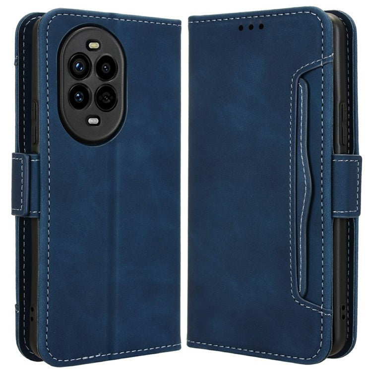 For Huawei nova 13 Pro 5G Leather Case Phone Wallet Cover with Multiple Card Slots - Blue