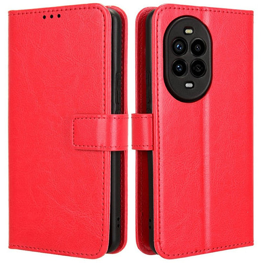 For Huawei nova 13 Pro 5G Case Crazy Horse Texture PU Leather Phone Wallet Cover - Red
