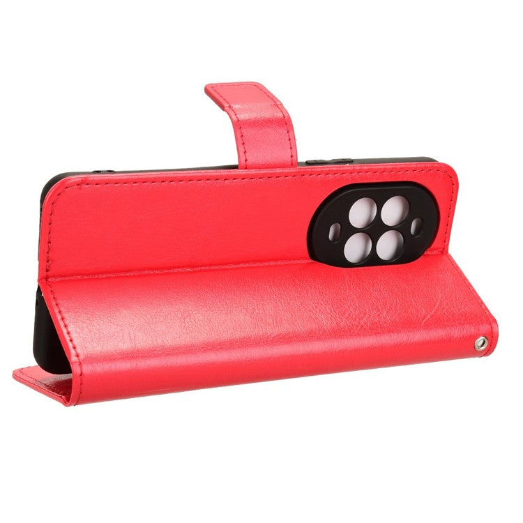 For Huawei nova 13 Pro 5G Case Crazy Horse Texture PU Leather Phone Wallet Cover - Red