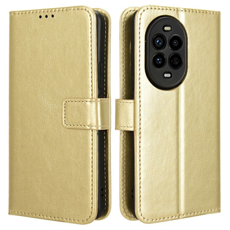 For Huawei nova 13 Pro 5G Case Crazy Horse Texture PU Leather Phone Wallet Cover - Gold