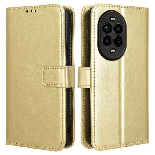 For Huawei nova 13 Pro 5G Case Crazy Horse Texture PU Leather Phone Wallet Cover - Gold