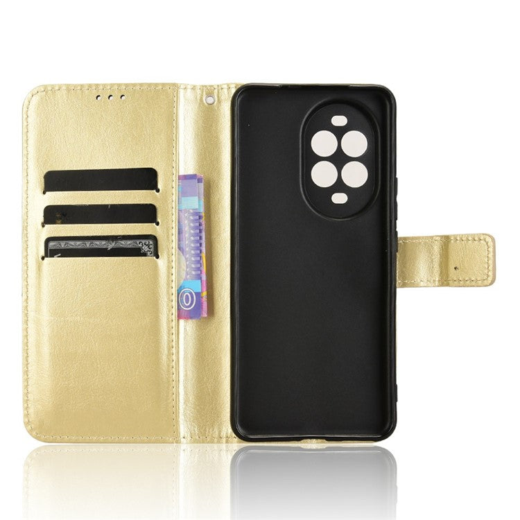 For Huawei nova 13 Pro 5G Case Crazy Horse Texture PU Leather Phone Wallet Cover - Gold