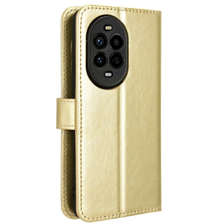 For Huawei nova 13 Pro 5G Case Crazy Horse Texture PU Leather Phone Wallet Cover - Gold