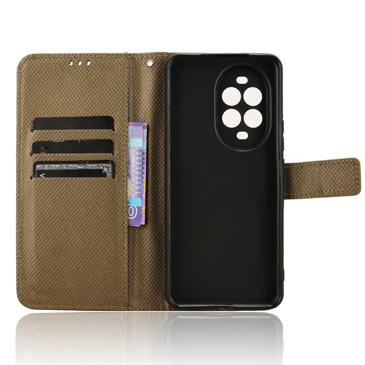 For Huawei nova 13 Pro 5G Case PU Leather Diamond Texture Wallet Phone Cover - Brown