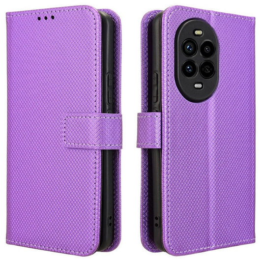For Huawei nova 13 Pro 5G Case PU Leather Diamond Texture Wallet Phone Cover - Purple