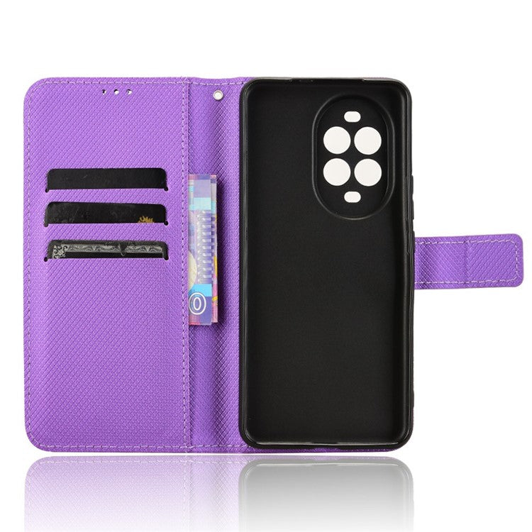 For Huawei nova 13 Pro 5G Case PU Leather Diamond Texture Wallet Phone Cover - Purple